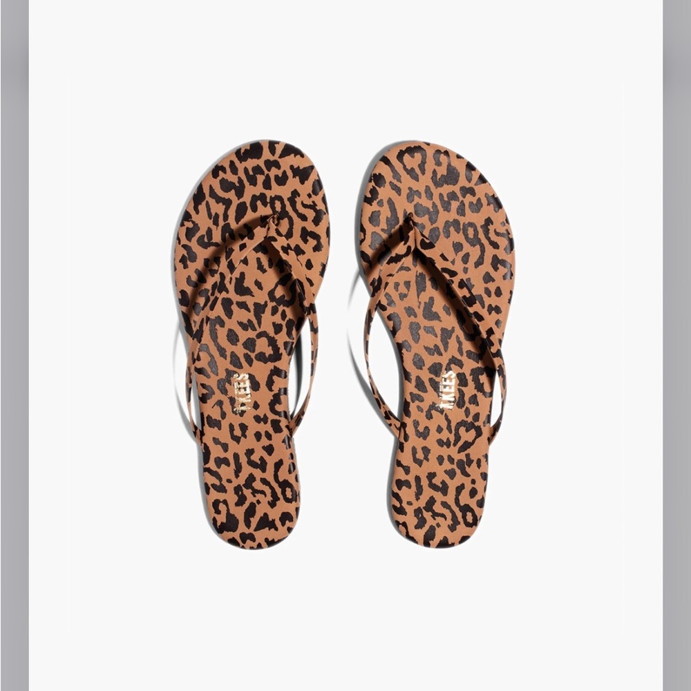 Tkees Leopard Print Lily Flip Flops - Size 8 - NWT